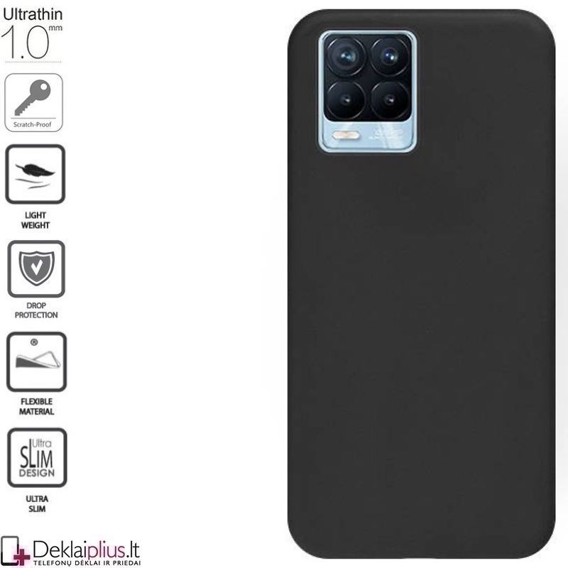 Silikoninis 1mm. storio dėklas - juodas (telefonui Realme 8/8 Pro) Silikoninis 1mm. storio dėklas - juodas (telefonui Realme 8/8 Pro)